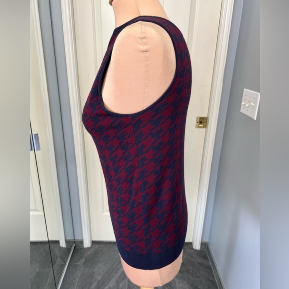 Ann Taylor Houndstooth Preppy Academia Pullover Sweater Vest - Picture 5 of 7